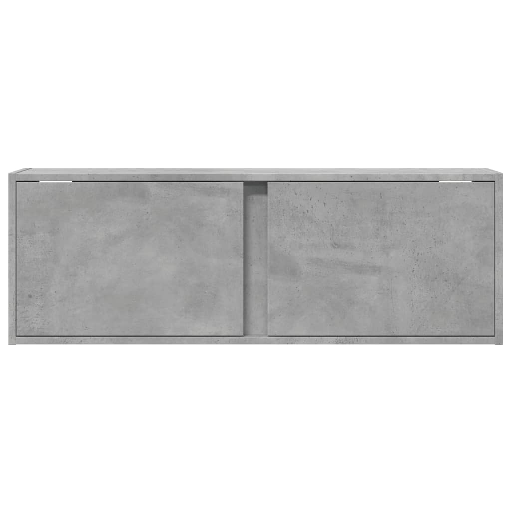 vidaXL TV Wall Cabinet with LED Lights Concrete Grey 100x31x35 cm 6