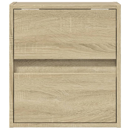 TV Wall Cabinets with LED Lights 41x31x45 cm 2 pcs Sonoma oak