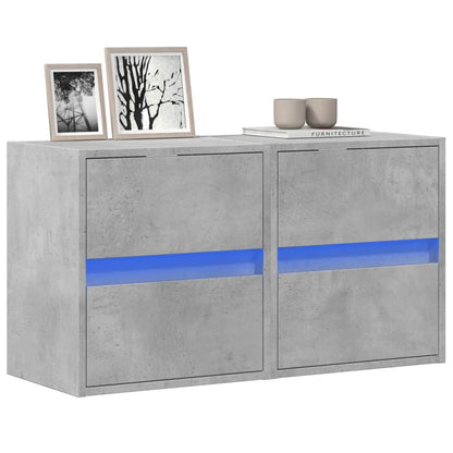 TV Wall Cabinets with LED Lights 41x31x45 cm 2 pcs Concrete grey