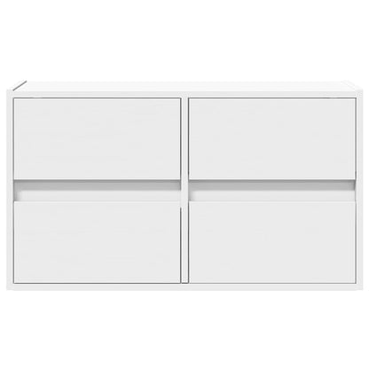 vidaXL TV Wall Cabinet with LED Lights White 80x31x45 cm 6