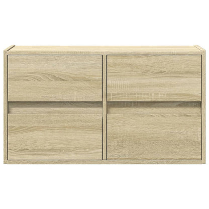 vidaXL TV Wall Cabinet with LED Lights Sonoma Oak 80x31x45 cm 6