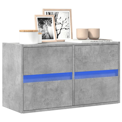vidaXL TV Wall Cabinet with LED Lights Concrete Grey 80x31x45 cm 1