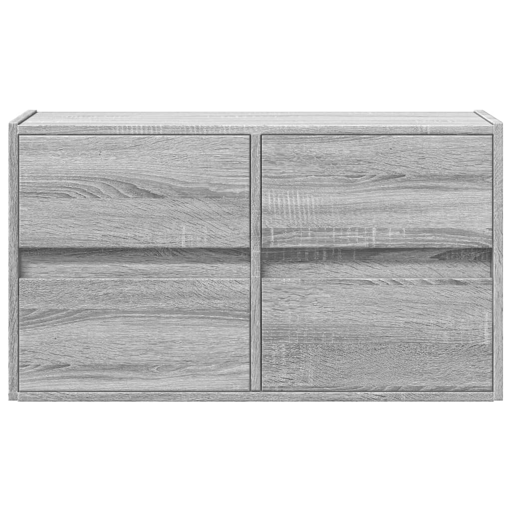 vidaXL TV Wall Cabinet with LED Lights Grey Sonoma 80x31x45 cm 6
