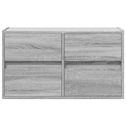 vidaXL TV Wall Cabinet with LED Lights Grey Sonoma 80x31x45 cm 6