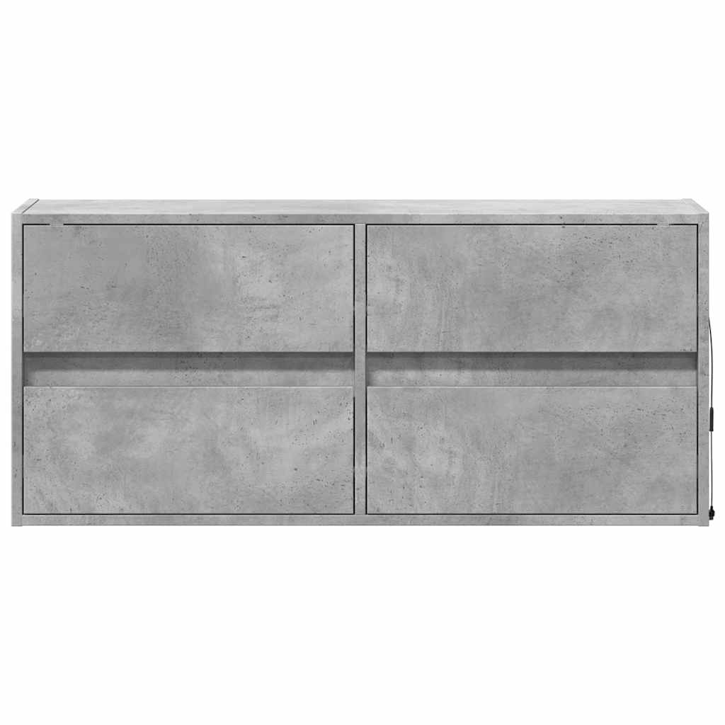 vidaXL TV Wall Cabinet with LED Lights Concrete Grey 100x31x45 cm 6