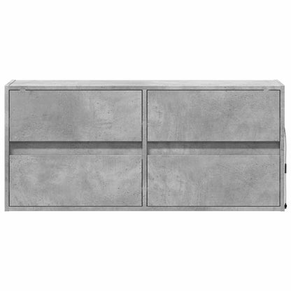vidaXL TV Wall Cabinet with LED Lights Concrete Grey 100x31x45 cm 6