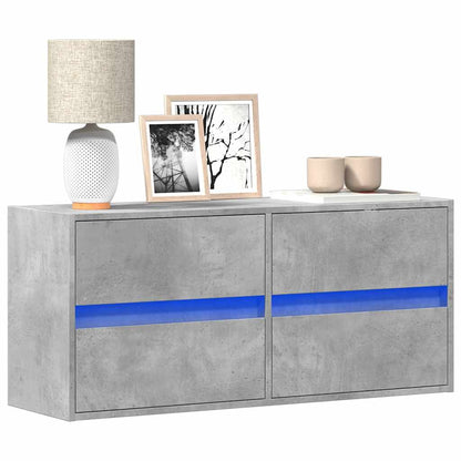 vidaXL TV Wall Cabinet with LED Lights Concrete Grey 100x31x45 cm 1