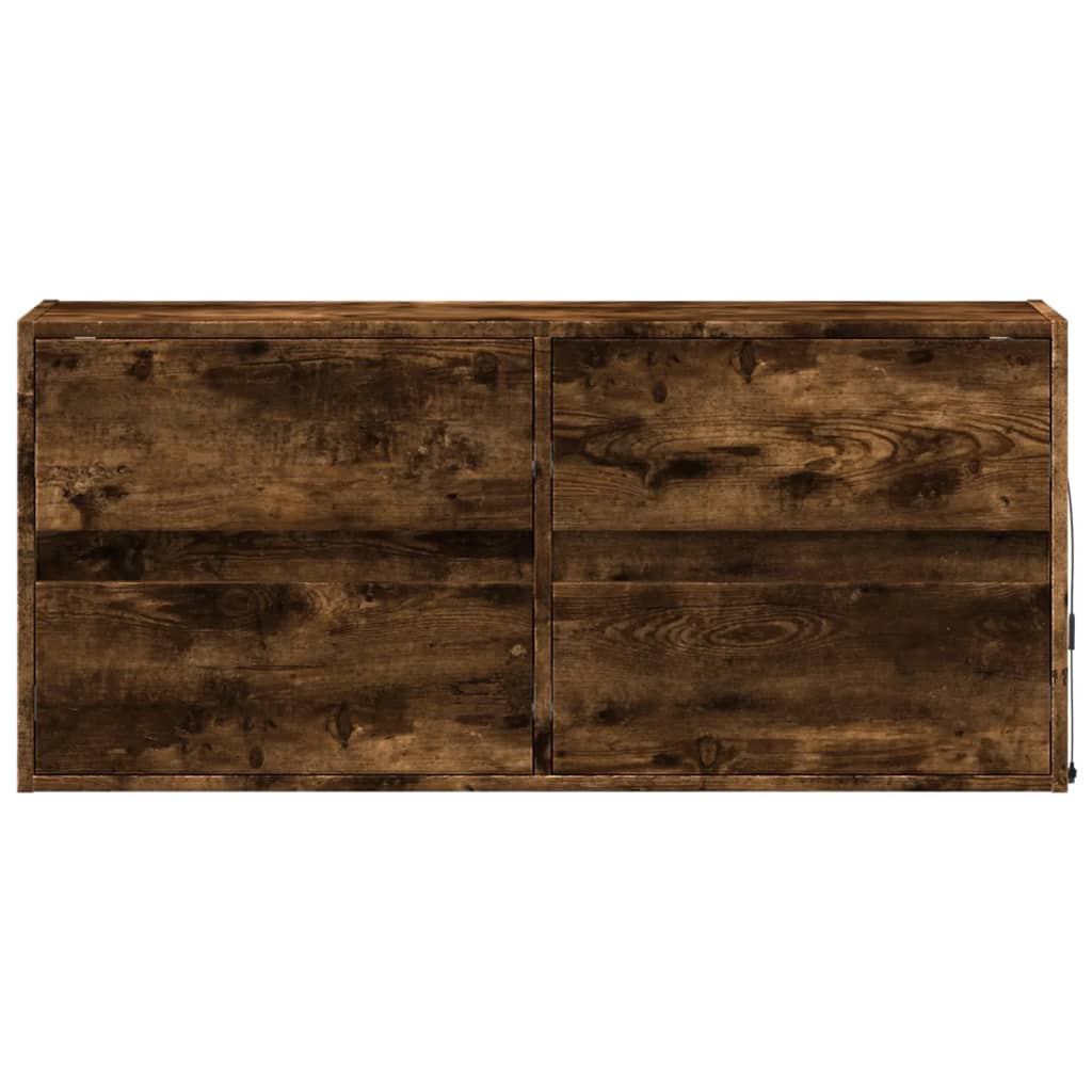 vidaXL TV Wall Cabinet with LED Lights Smoked Oak 100x31x45 cm 6