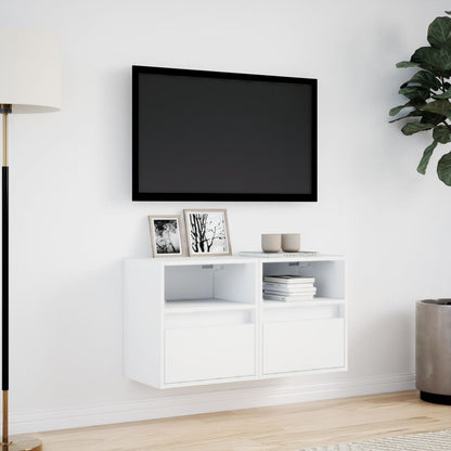 vidaXL TV Wall Cabinets with LED Lights 2 pcs White 41x31x45 cm 4