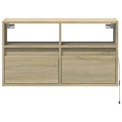 vidaXL TV Wall Cabinet with LED Lights Sonoma Oak 80x31x45 cm 6