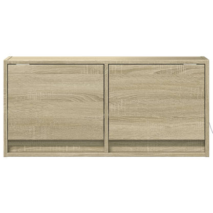 vidaXL TV Wall Cabinet with LED Lights Sonoma Oak 80x31x35 cm 6