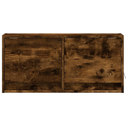 vidaXL TV Wall Cabinet with LED Lights Smoked Oak 80x31x35 cm 6