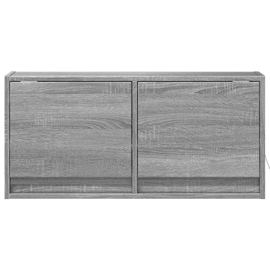 vidaXL TV Wall Cabinet with LED Lights Grey Sonoma 80x31x35 cm 6