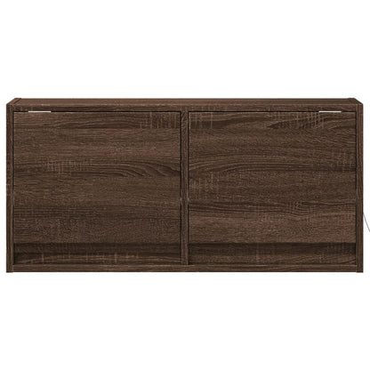 vidaXL TV Wall Cabinet with LED Lights Brown Oak 80x31x35 cm 6