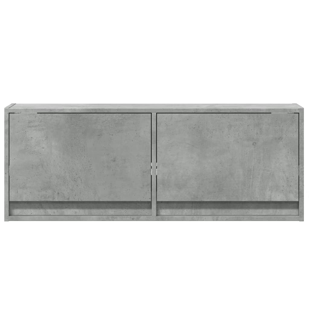 vidaXL TV Wall Cabinet with LED Lights Concrete Grey 100x31x35 cm 6
