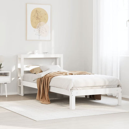 Bed Frame with Headboard without Mattress White 75 cm 190 cm