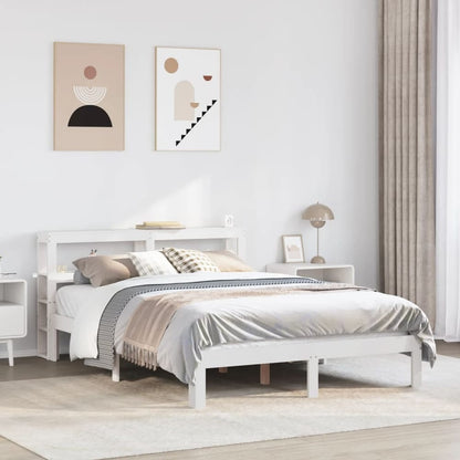 Bed Frame with Headboard without Mattress White 150 cm 200 cm