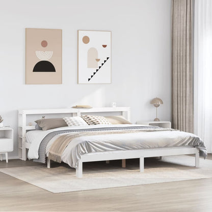Bed Frame with Headboard without Mattress White 200 cm 200 cm