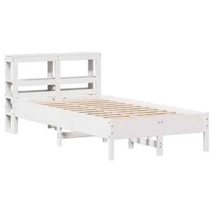 Bed Frame without Mattress Solid Wood Pine Length 200 cm White 120 cm