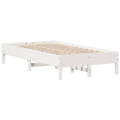 Bed Frame without Mattress Solid Wood Pine Length 200 cm White 120 cm