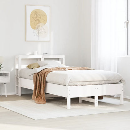 Bed Frame without Mattress Solid Wood Pine Length 200 cm White 120 cm