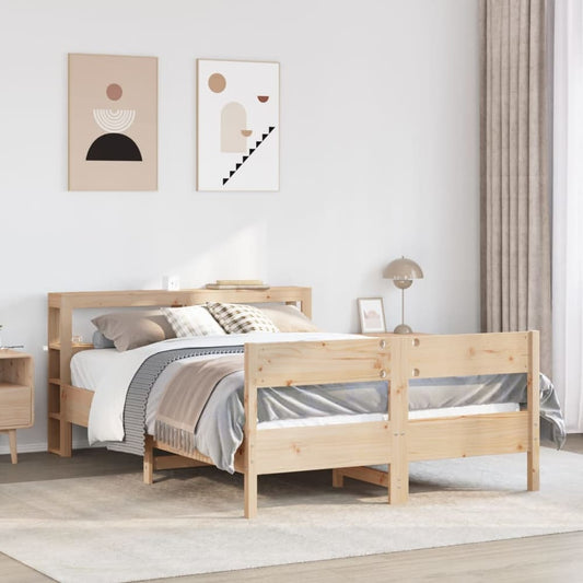 Bed Frame without Mattress Solid Wood Pine Length Natural