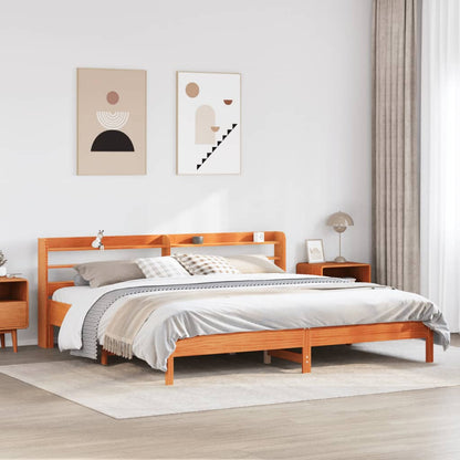 Bed Frame without Mattress Solid Wood Pine Length 200 cm Wax brown 200 cm