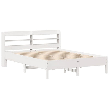 Bed Frame without Mattress Solid Wood Pine Length 200 cm White 160 cm