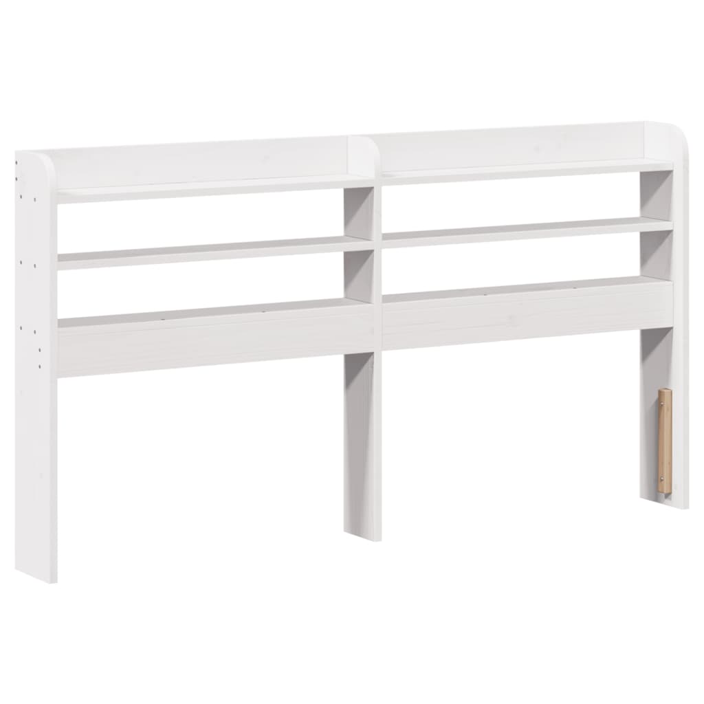 Bed Frame with Headboard Solid Wood Pine Length 200 cm White 160 cm