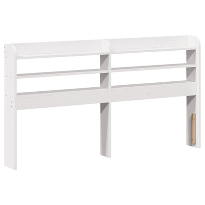 Bed Frame with Headboard Solid Wood Pine Length 200 cm White 160 cm
