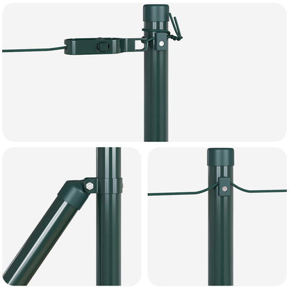 vidaXL Embedded Fence Post 26 pcs Green Powder-Coated Steel 6