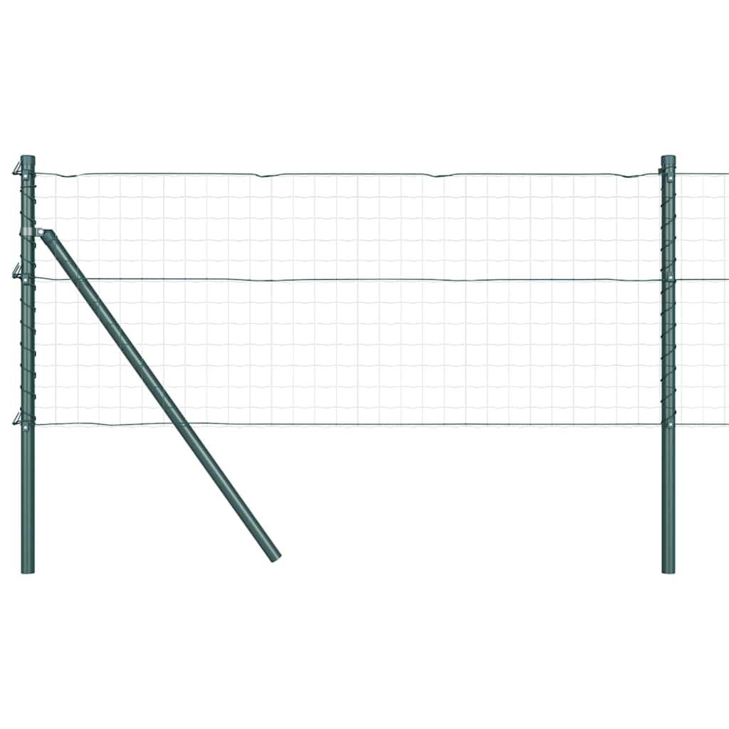 vidaXL Embedded Fence Post 26 pcs Green Powder-Coated Steel 2