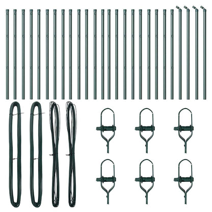 vidaXL Embedded Fence Post 26 pcs Green Powder-Coated Steel 4