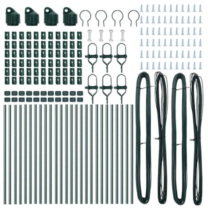 vidaXL Embedded Fence Post 26 pcs Green Powder-Coated Steel 5