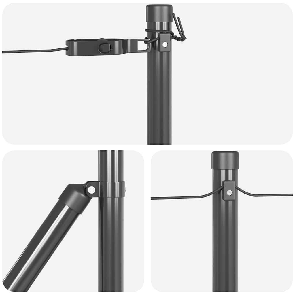 vidaXL Embedded Fence Post 26 pcs Grey Powder-Coated Steel 6