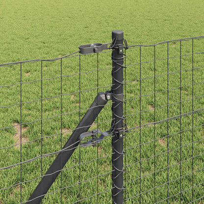 vidaXL Embedded Fence Post 26 pcs Grey Powder-Coated Steel 3
