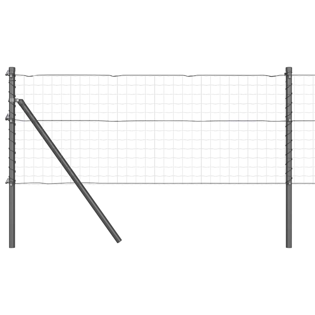 vidaXL Embedded Fence Post 26 pcs Grey Powder-Coated Steel 2