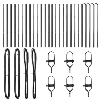 vidaXL Embedded Fence Post 26 pcs Grey Powder-Coated Steel 4