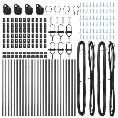vidaXL Embedded Fence Post 26 pcs Grey Powder-Coated Steel 5