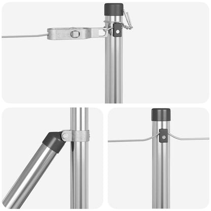 vidaXL Embedded Fence Post 26 pcs Silver Powder-Coated Steel 6