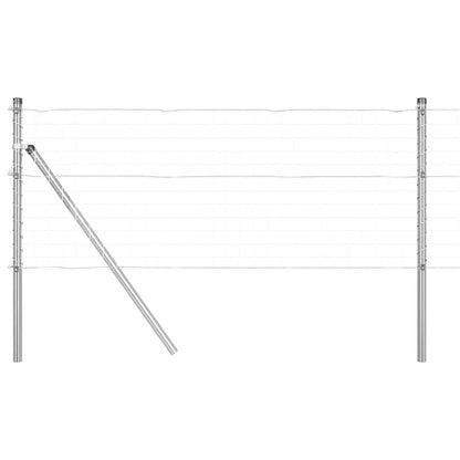 vidaXL Embedded Fence Post 26 pcs Silver Powder-Coated Steel 2