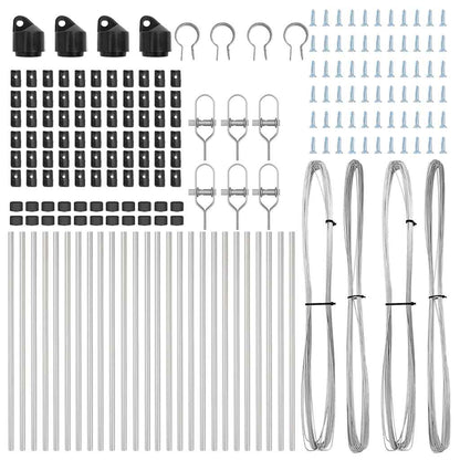 vidaXL Embedded Fence Post 26 pcs Silver Powder-Coated Steel 5