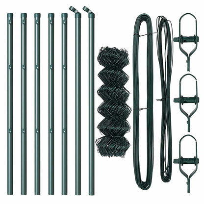 vidaXL Chainlink Fence Ground Fix 10 x 0.6 m PVC-Coated Steel Green 5