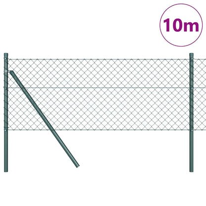 vidaXL Chainlink Fence Ground Fix 10 x 0.6 m PVC-Coated Steel Green 3