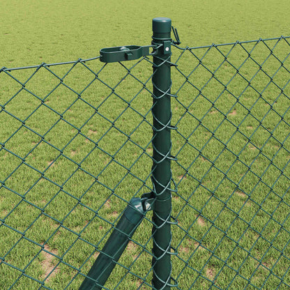 vidaXL Chainlink Fence Ground Fix 10 x 1 m PVC-Coated Steel Green Mesh 4