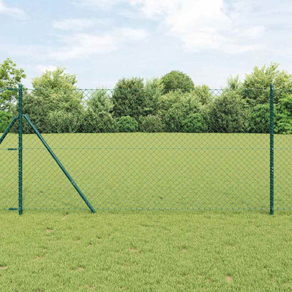 vidaXL Chainlink Fence Ground Fix 10 x 1 m PVC-Coated Steel Green Mesh 1