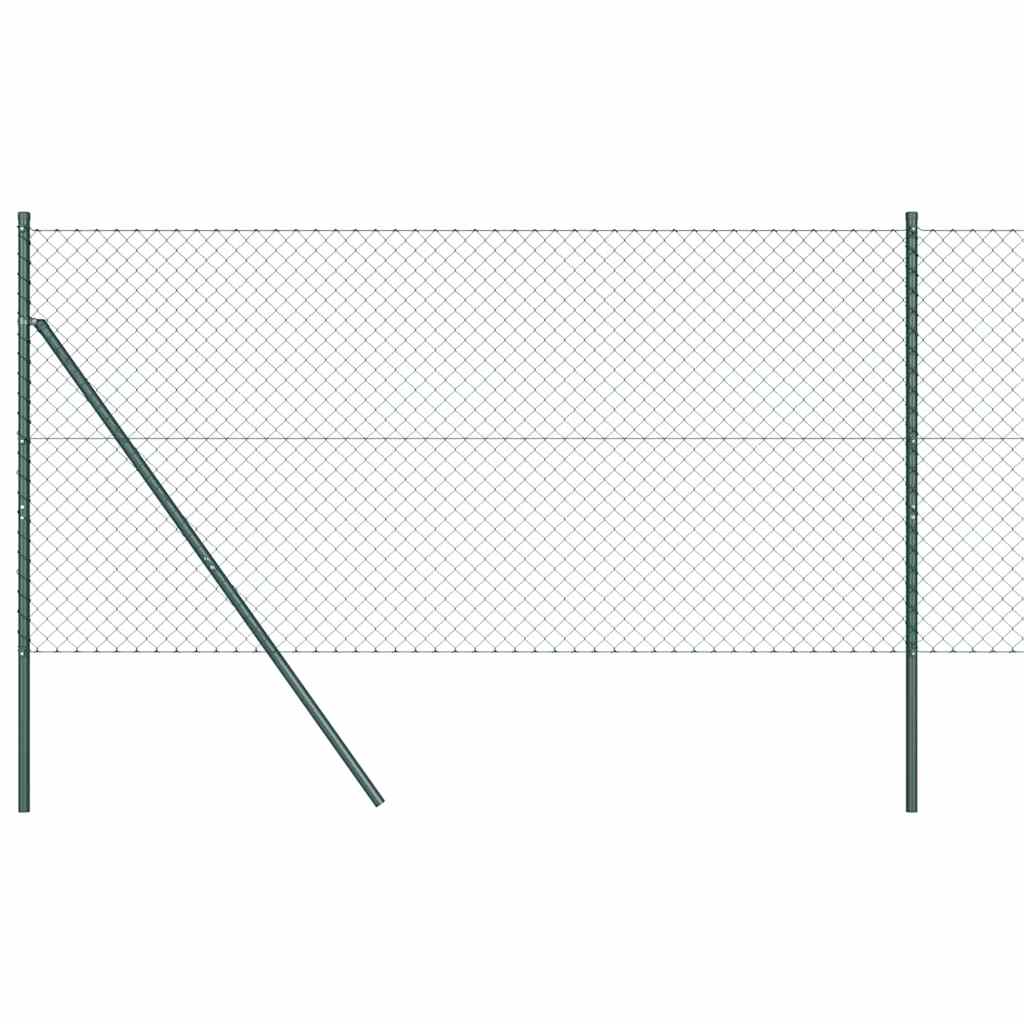 vidaXL Chainlink Fence Ground Fix 10 x 1 m PVC-Coated Steel Green Mesh 2