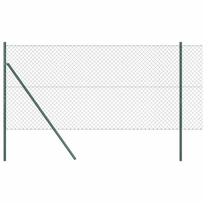 vidaXL Chainlink Fence Ground Fix 10 x 1 m PVC-Coated Steel Green Mesh 2