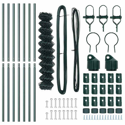 vidaXL Chainlink Fence Ground Fix 10 x 1 m PVC-Coated Steel Green Mesh 6