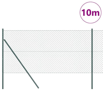 vidaXL Chainlink Fence Ground Fix 10 x 1 m PVC-Coated Steel Green Mesh 3